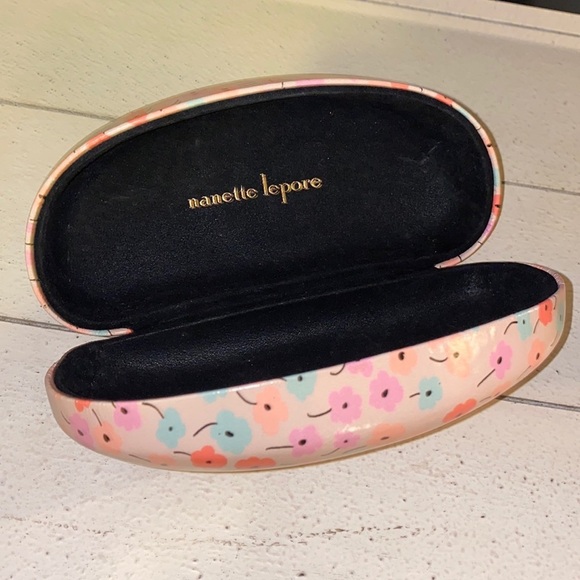 Nanette Lepore floral peach pastel glasses case sunglasses holder​​ - Picture 2 of 3
